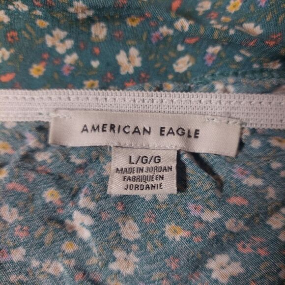 Woman's American Eagle Backless Tie-Back Floral Cropped Top sz Large - Picture 10 of 12